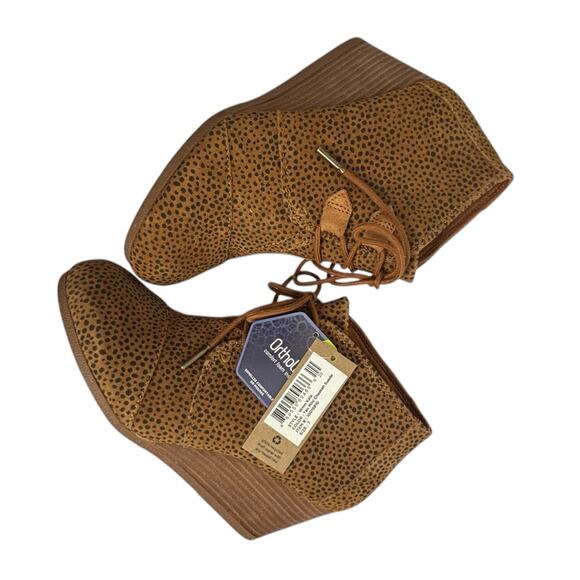 TOMS Women's Kala Desert Wedge Mini Cheetah Suede Bootie Size 7 NEW - Picture 2 of 12